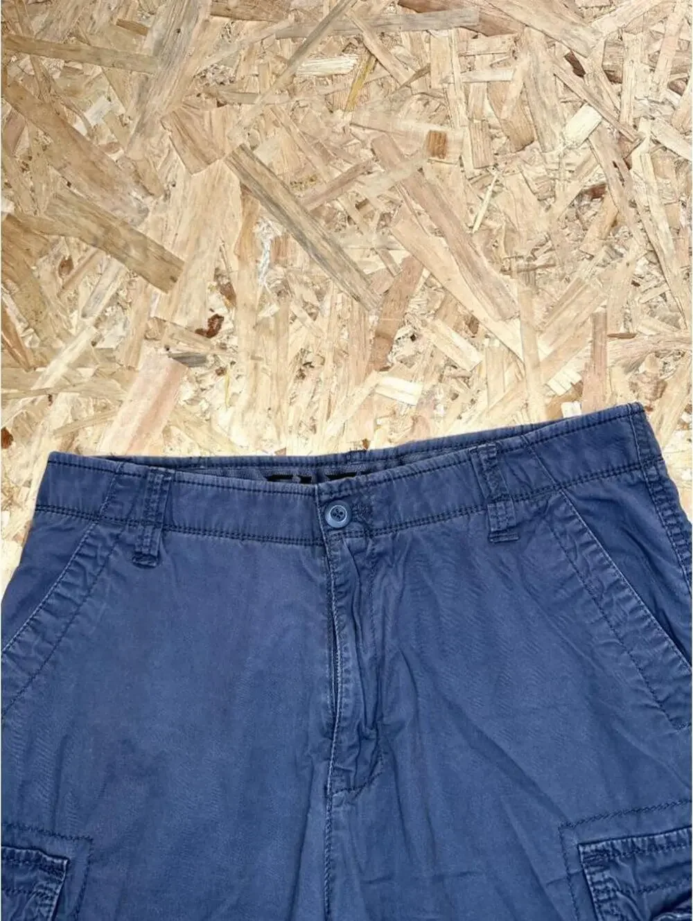 George Mens Flex Cargo Shorts Size 32 Navy Blue Cotton Blend Casual Utility